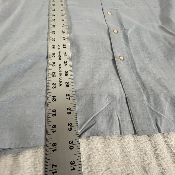 Tasso Elba Men Silk Blend Button Up Short Sleeve Shirt XXL Light Blue Casual New - Picture 7 of 7